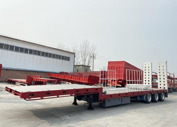 60 Tons Lowboy Loader Lowbed Truck Semi Trailer for Heavy Duty Equipment Transportation