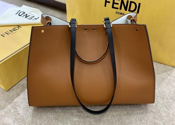 Peekaboo Brown 40cm Tote Shopper Bag Geninue Leather High Capicity