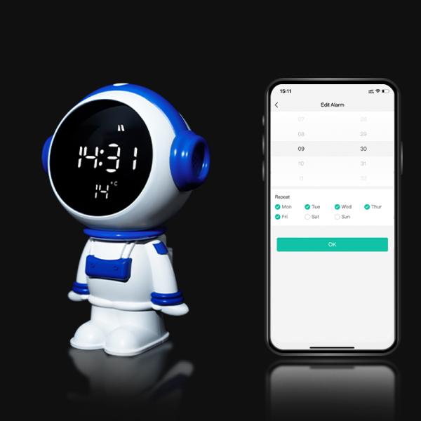 APP Control Customized Lighting Smart Wake-up  Astronaut Alarm Clock