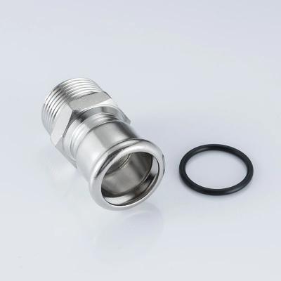 304 316L Stainless Steel Press Pipe Fittings Male Adaptor For Water Or Air Supply