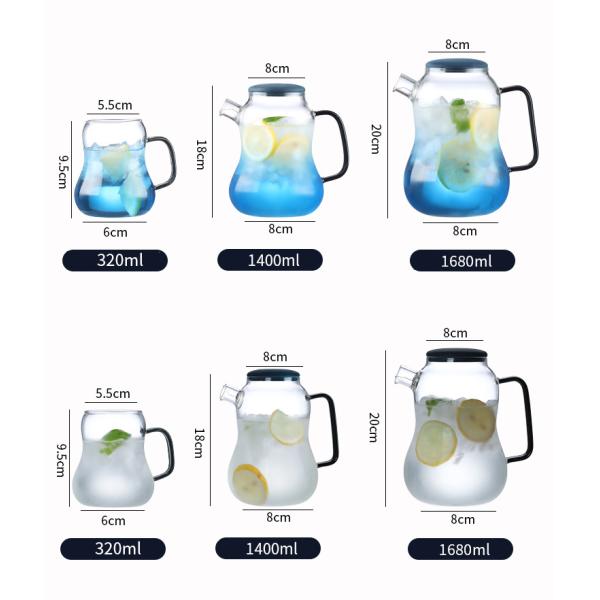 Хандмаде стеклянный Карафе с чашкой, большой Карафе воды для дома/ресторана