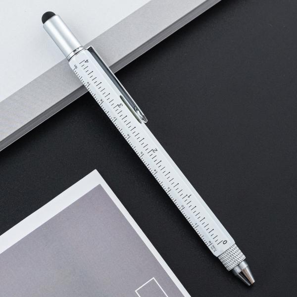 Multifunctional Metal Creative Ballpoint Pen Ruler Screwdriver Touch Screen Gradienter