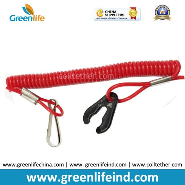 Jet Ski Floating Standard Coil Ripcord w/Plastic Hook/Key and Metal J-Hook