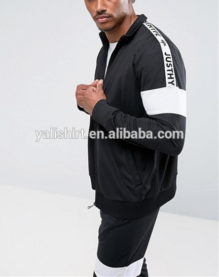 Custom sports clothing contract colors jacket mens tracksuit slim fit