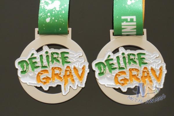 Spray White And Colors Filled Custom Award Medals For Business Gift