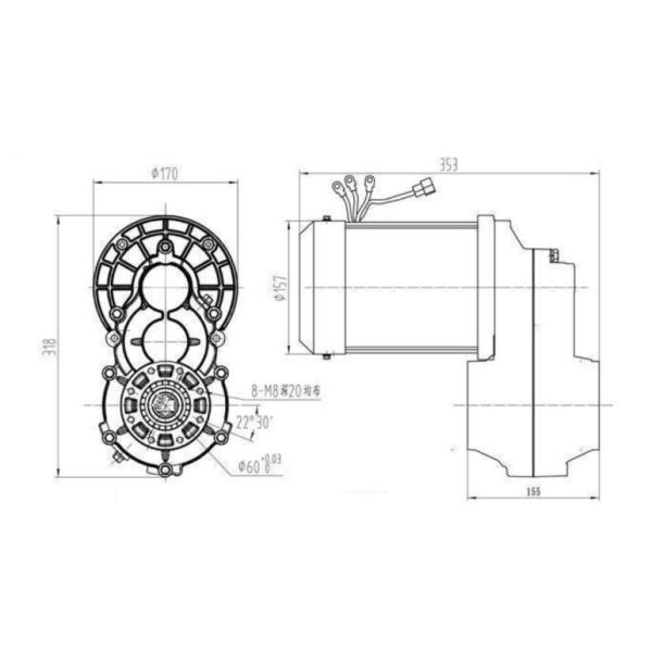 безщеточный мотор мотора 60v 72V DC 48v безщеточный постояннотоковой для среднего большого трицикла