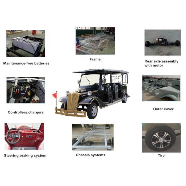 Тележки гольфа сильной улицы классики структуры электрической законные с 8 подгонянное Seater