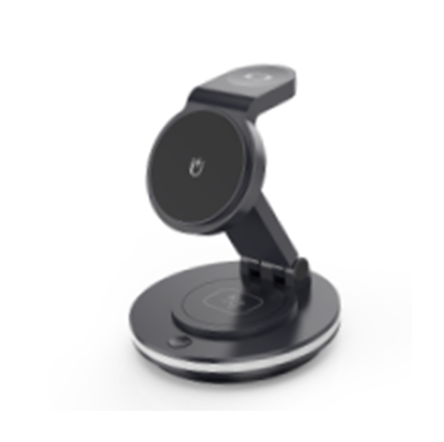 4-in-1 Rotatable Wireless Charger,15W Phone + 2.5W Watch + 3W Earbuds + LED Mood Light