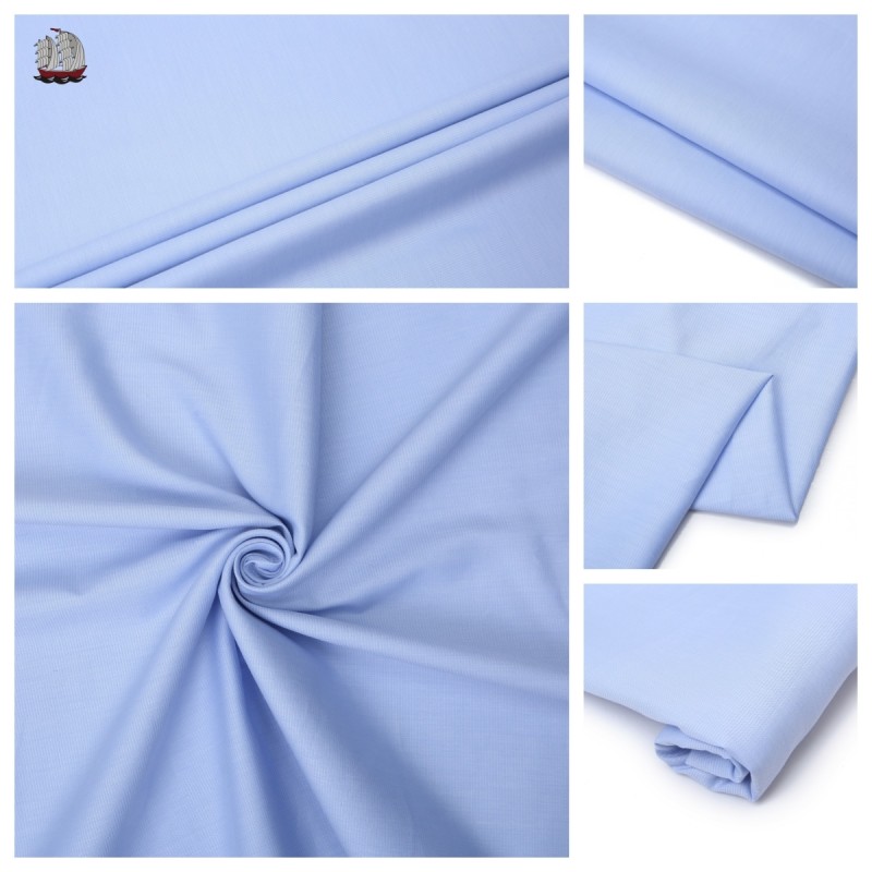 125gsm Plain Cotton Twill Fabric Mercerized Sheen Sanded Light Sky Blue Fabric