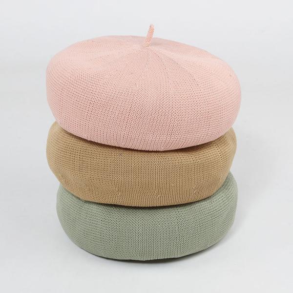 L18001 New design hot sale summer Knitted beret hats for ladies ,Fashion Summer beret caps for girls OEM and ODM cap