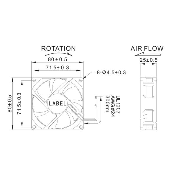 12V 4000rpm 56CFM Four Wire DC Axial Laptop Cooling Fans With CE ROHS UL