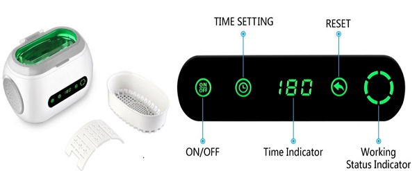 SUS 304 600ml Stainless Steel Ultrasonic Cleaner With Long Service Life