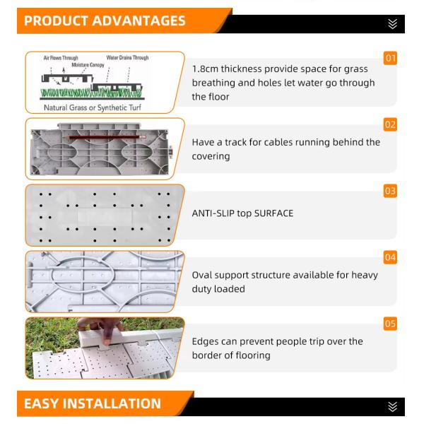 Suelo portátil moderno para bodas al aire libre para eventos en césped y jardín