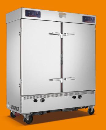 Carros a vapor de arroz de hotel comercial com 12KW de potência porta única 6-12 bandejas Tecnologia de tubo de aquecimento inteligente.