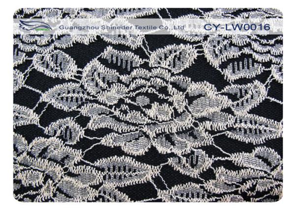 Breathable Cotton Nylon Lace Fabric , Flower Lace Fabric OEM / ODM CY-LW0016