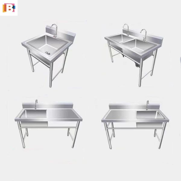 Restaurant Stainless Steel Catering Sink 304SS Commercial Double Sink