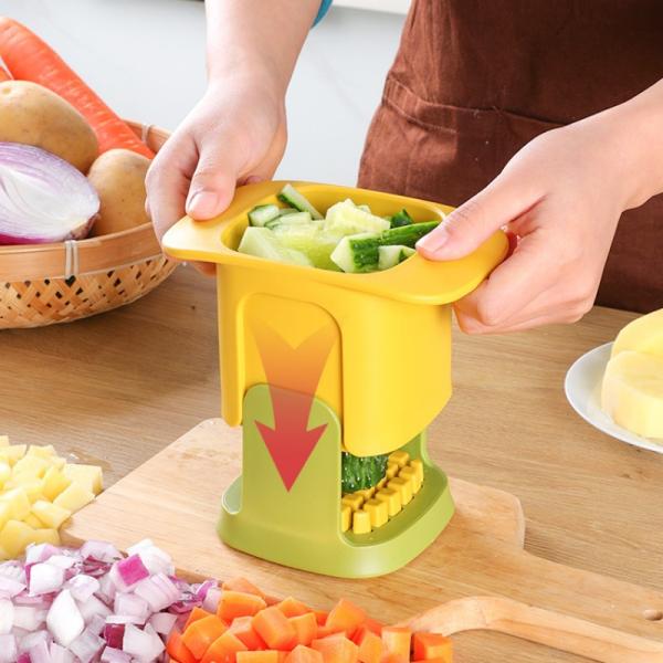 2 in 1 Vegetable Chopper Dicing Slitting Manual Slicer Press Garlic etc Stainless Steel