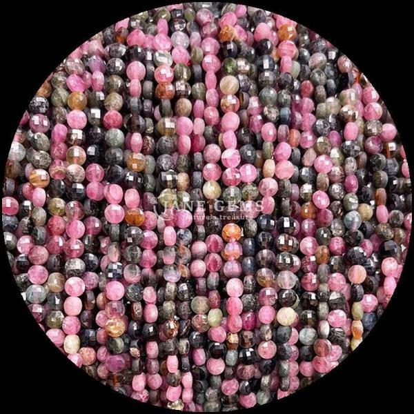 Flat Shape Faceted Beads Crystal Gemstone Round Shape Loose Bead Strands for DIY Jewelry Making