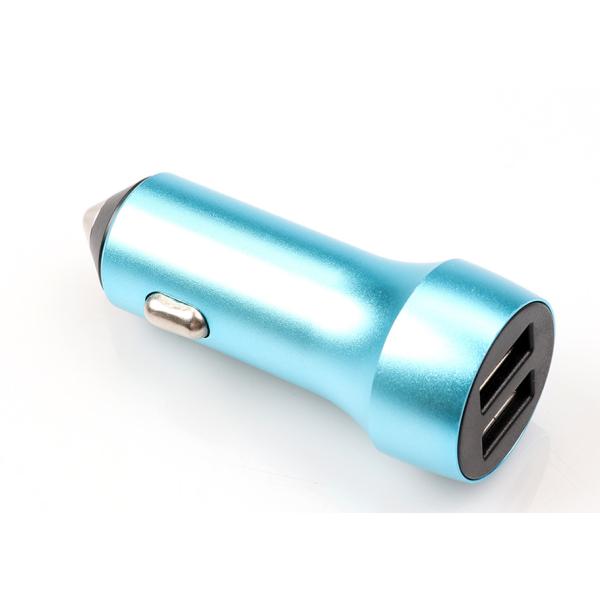 All Metal Aluminum Alloy 3.1A Car Phone Charger , Dual Usb Port Cell Phone Car Charger