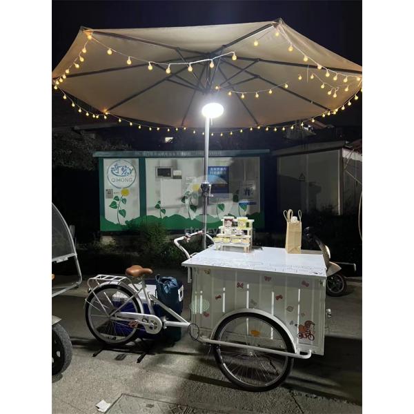 Three-Wheeled Bicycle Food Cart High Productivity for Fast Food Street Vending