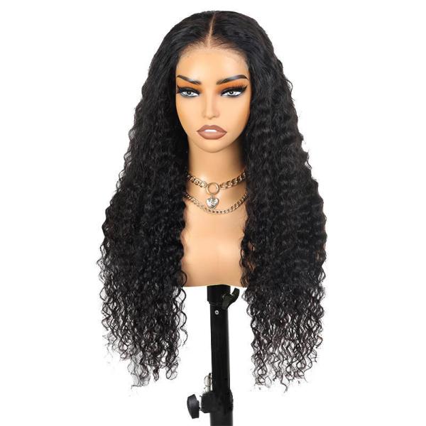 100% Human Hair Full HD Lace Bob Wigs Water Wave for Brazilian Hair in Dark Brown