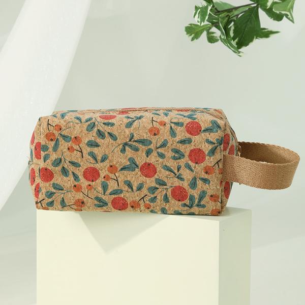 VINTAGE TRUE WOOD PRINT CORK COIN PURSE BARK PRINT COIN BAG KEY SMALL SQUARE BAG NOSTALGIA BAG