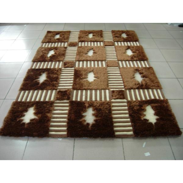 Structured Mulit Polyester Silk Mixed With Acrylic Silver Yarn Shaggy Carpet China Rug