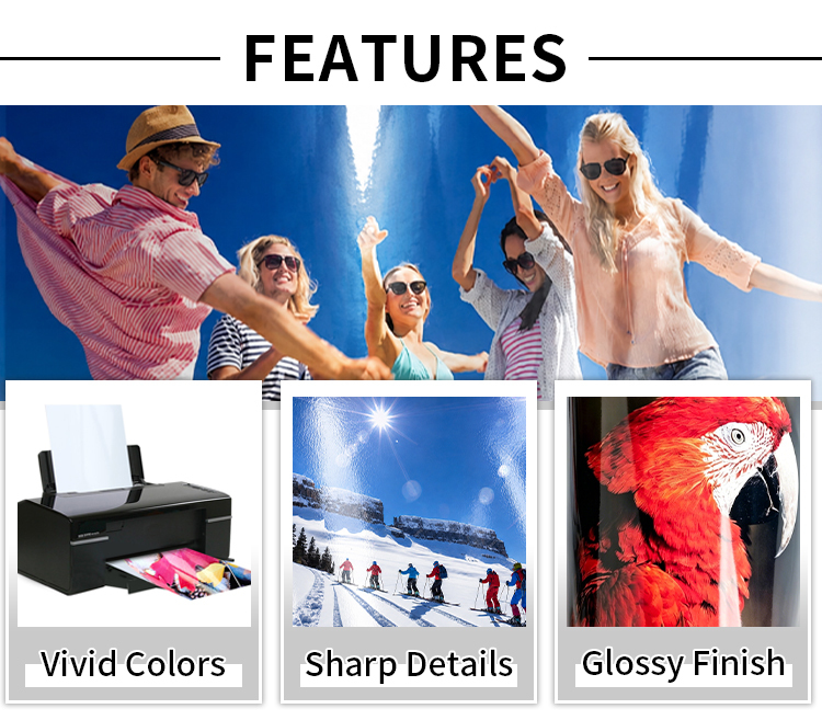 260gsm A4 Glossy Photo Paper Cut Sheets for Inkjet Photo Printing