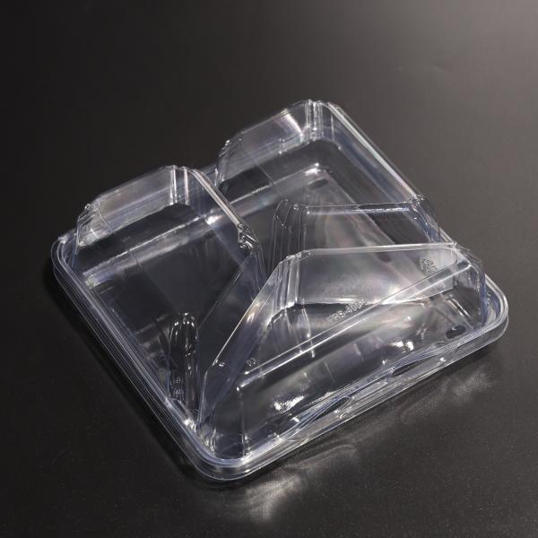 Clear PET 3 Compartment Plastic Food Box Convenient Multipurpose Storage
