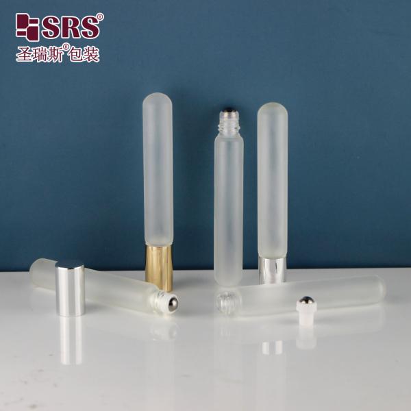 15mm Diameter clear glass essential oil glass roller ball bottle with gold cap