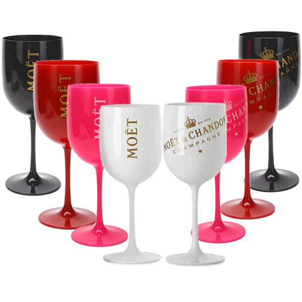 Reusable White Plastic Moet Chandon Ice Imperial Glasses 450ml 15.5oz