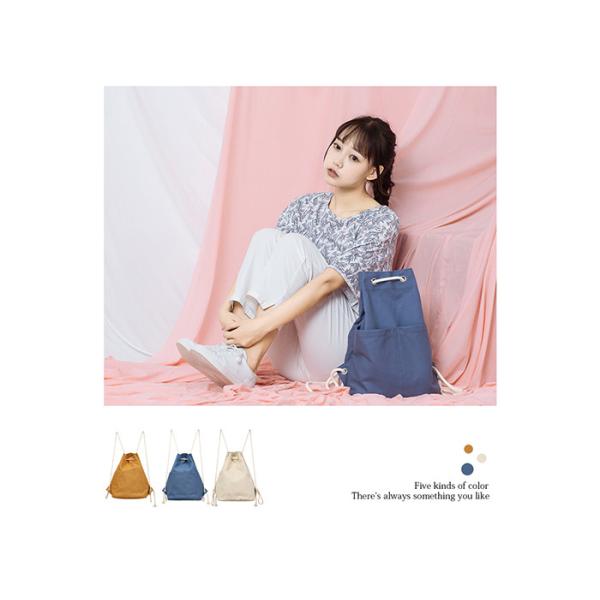 Lightweight Canvas Drawstring Backpack , School Bags For Girls PU Leather Pocket