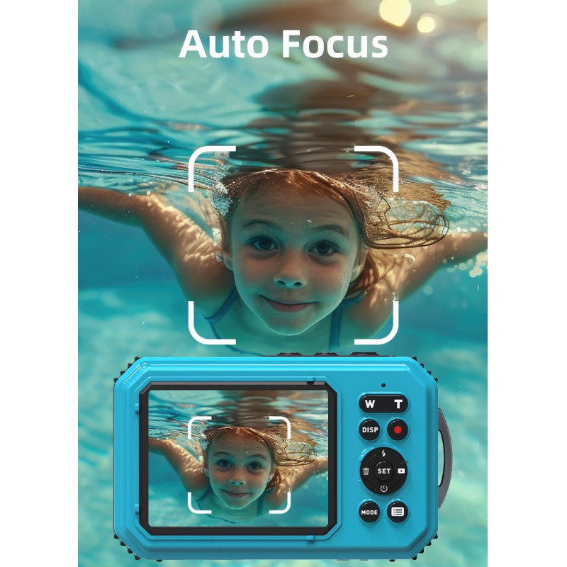 Vintage 4K 56MP Waterproof Digital Camera Dual Screen Anti Shake 16X Zoom LED Light for Swimming and Diving