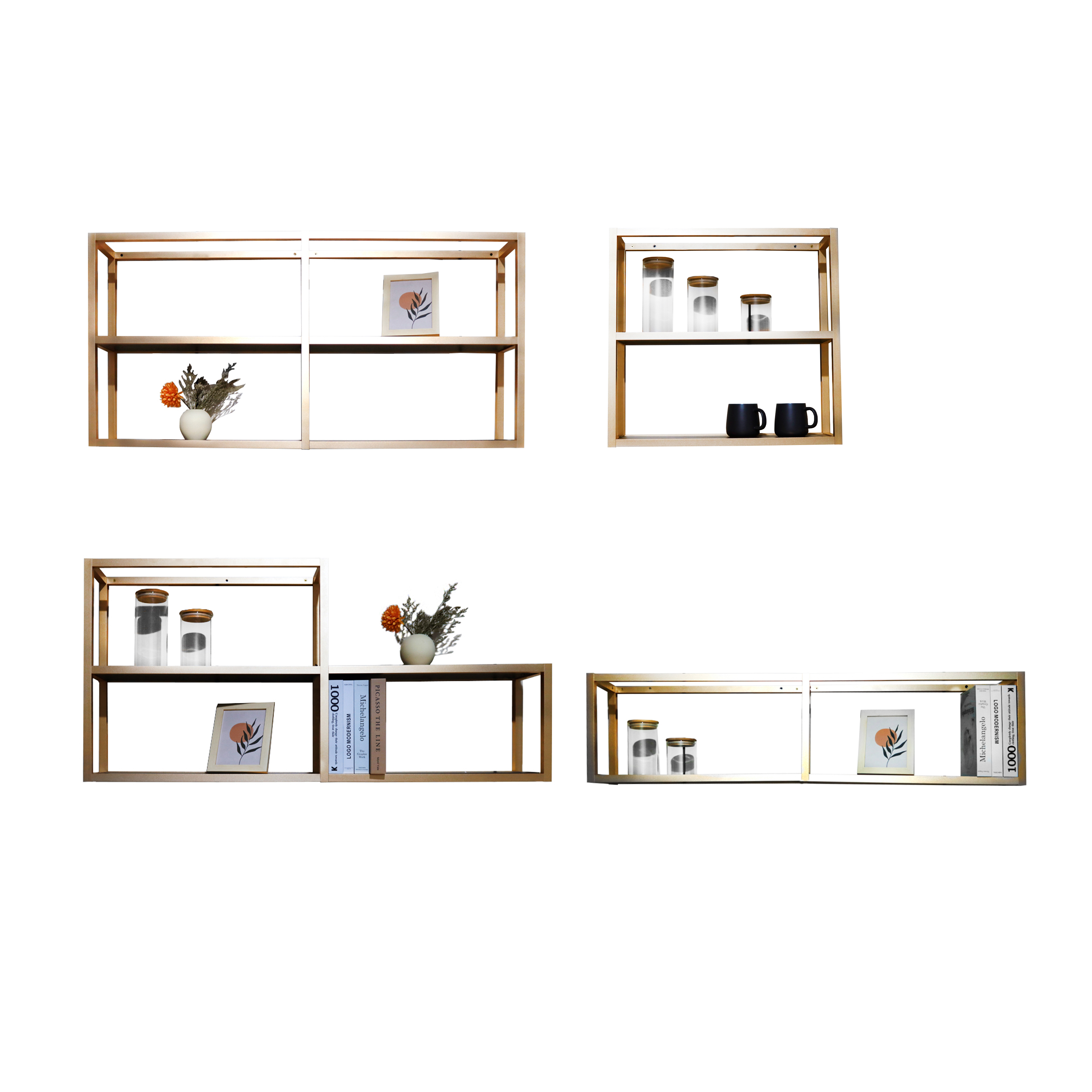 New Design Metal Wall Mounted Shelf Aluminum Frame CD Shelf for Decorative