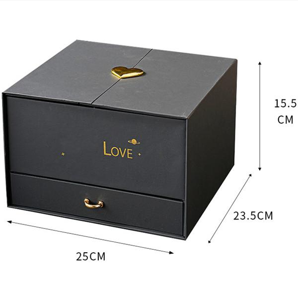 Fin boîte cadeau de bijoux ronde personnalisée avec portes doubles et traitement d'impression de vernis