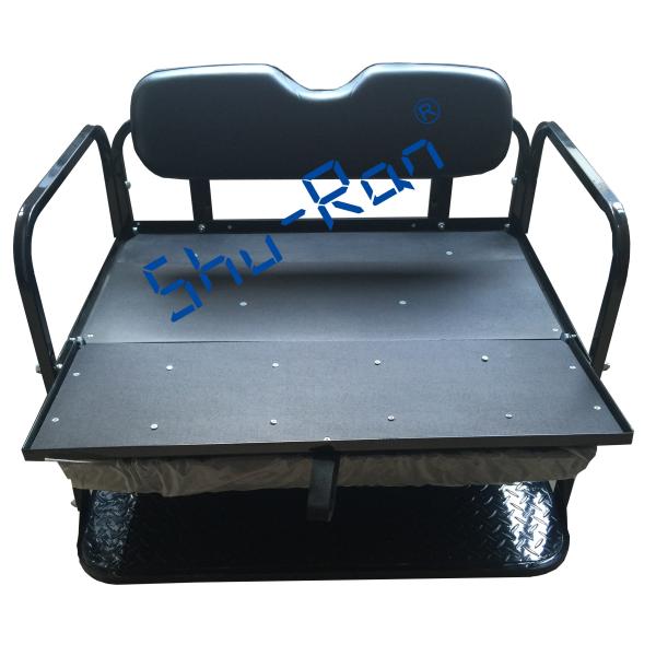 EZGO RXV Golf Cart Flip Folding Rear Back Seat Kit - Черные подушки