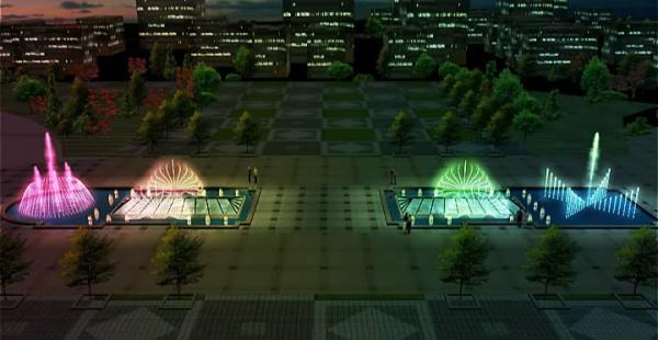 LED multi-media music dancing water fountain