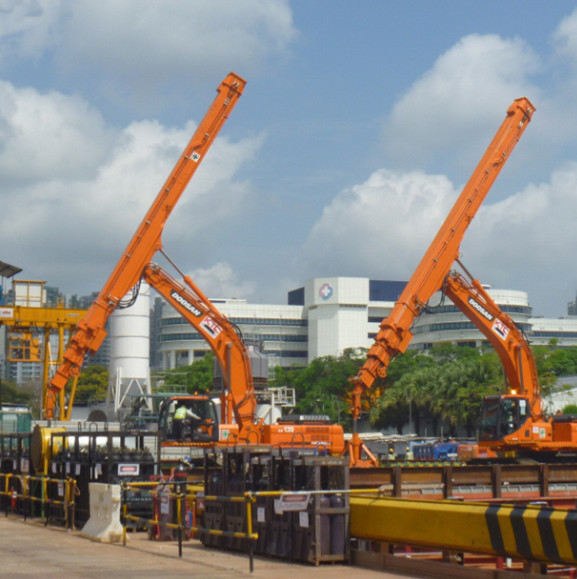 320 Long Boom Excavator Telescopic Arm , Excavator Telescopic Boom With Bucket