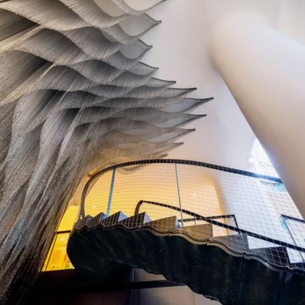 Semi Private Aluminium Silver Chain Curtain Fire Resistant / Rust Resistant