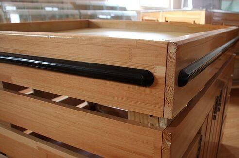 Supermarket Fruit And Vegetable Wooden Retail Display Shelves / Wooden Display Units