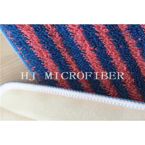 Red And Blue Stripe Yarn Dyed Microfiber Twisted Fabric Mop Heads Mop Replacement Pads For Home Cleaning