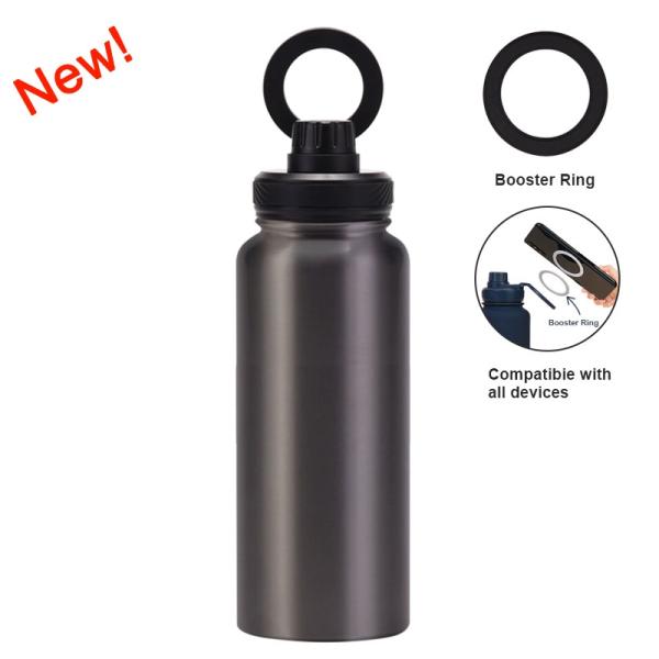 New Cross-border Mobile Phone Magnetic Stand Water Cup Outdoor Large-capacity 1L Insulated Cup Stainless Steel Sports Water Bottle
