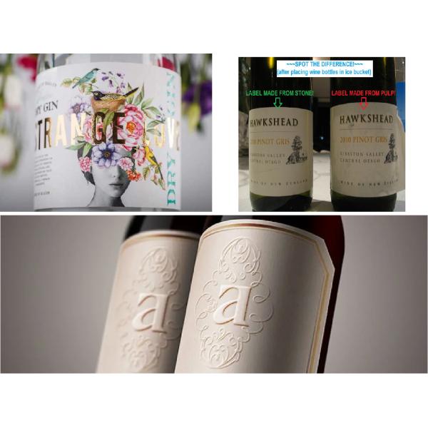 Wine Labels Stone Paper Manufacturer tear resistance Pantone color