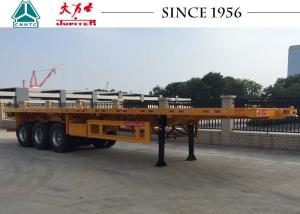 Durable 40 FT 3 Axles Flatbed Trailer For Bulk Cargo Transport