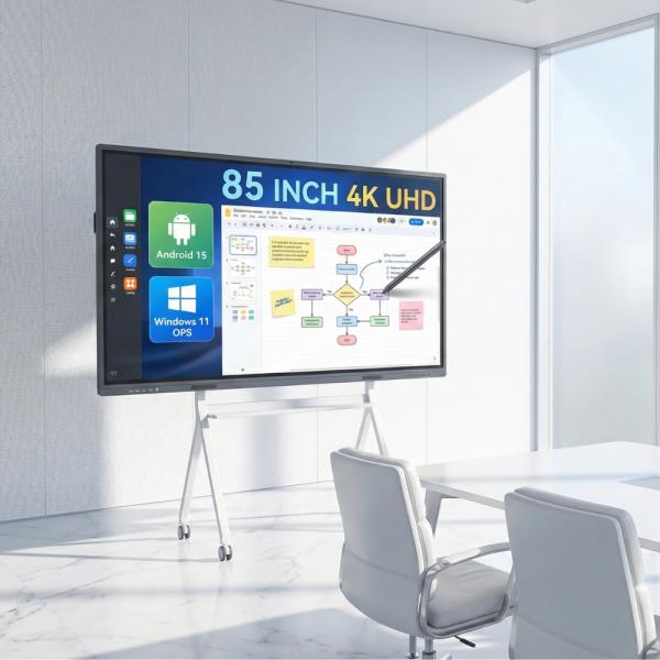 RK3588 Octa-Core Interactive Touch Screen Whiteboard with 40-Point Multi-Touch and 4K UHD Rendering