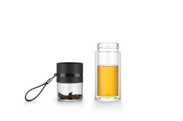 Outdoor Travel Double Wall Glass Tea Infuser Thermos 304 Stainless Steel