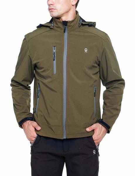 100% Polyester Water Repellent Custom Outdoor Clothing Removable Hood Breathable Inner Fleece