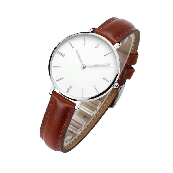 Minimalist Ladies Stainless Steel Watches , Ladies Leather Strap Watches