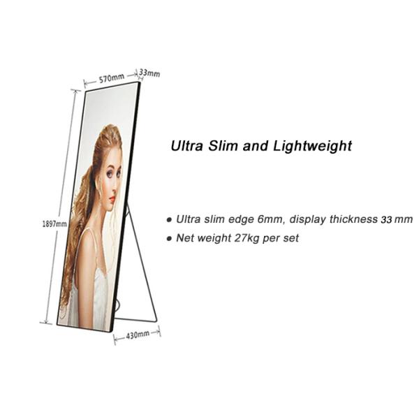 Movable Indoor Led Poster Display Screen Panels for ads in Shopping centre