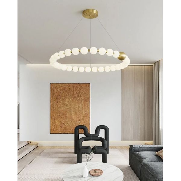 Round Ring Hanging Lamp Frosted Ball Ceiling Chandelier High Quality Living Room Dining Room Hanging Light (WH-AP-666)